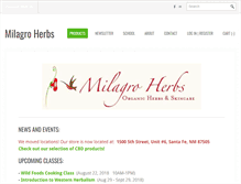Tablet Screenshot of milagroherbs.com